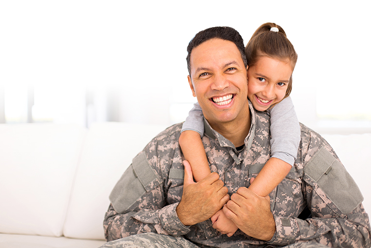 Soldier and daughter