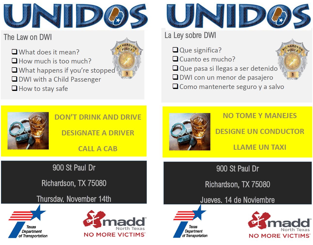 UNIDOS Flyer nov 14 English