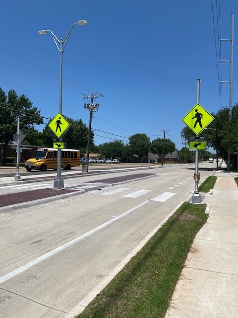 Custer Road midblock crossing picture